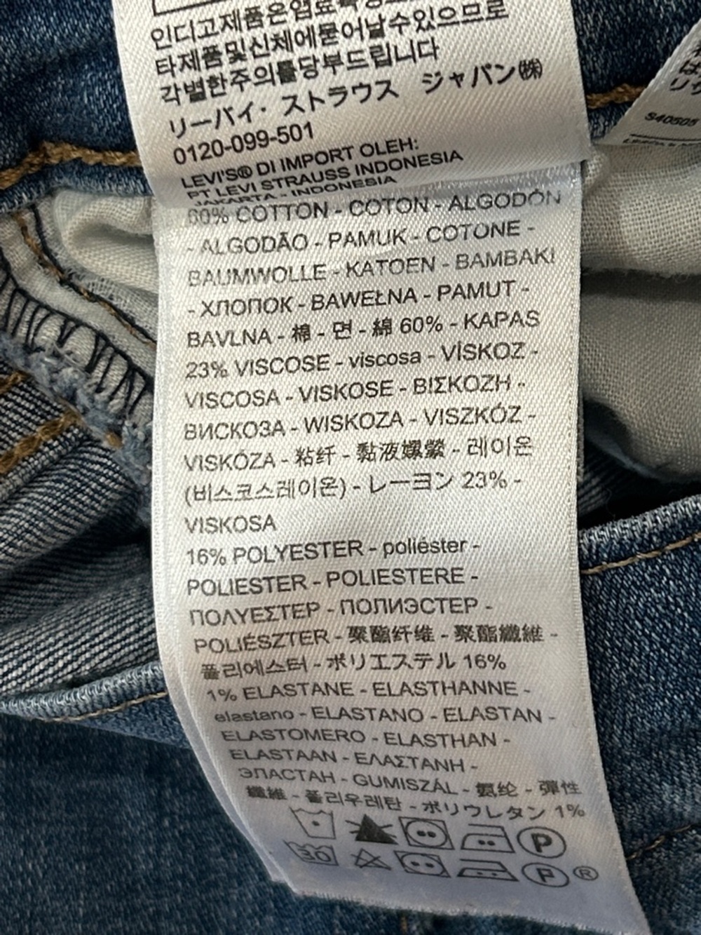 Levi’s high-rise Straight crop Women’s Blue Distressed Straight-Leg Jeans sz 32 - Picture 3 of 4